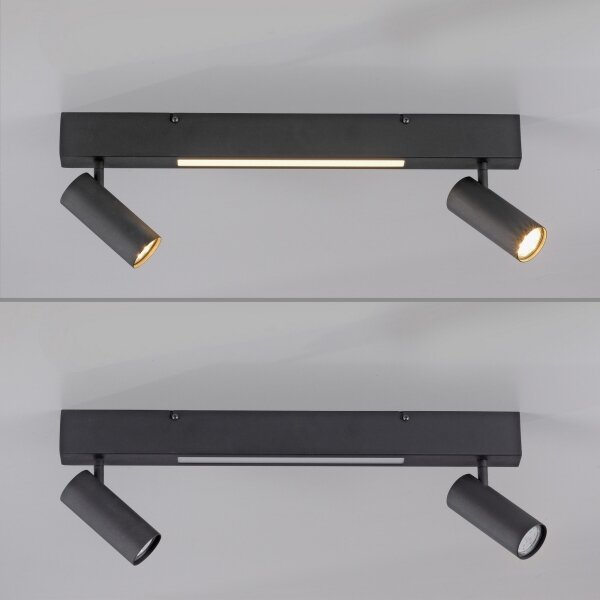 Schöner Wohnen 11793-18 - Faretto LED DANTE 2xGU10/10W+LED/7,2W nero