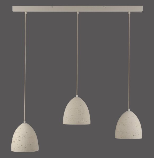 Schöner Wohnen 12541-42 - Lampada a sospensione su cavo TRAVENTA 3xE27/40W/230V in cemento