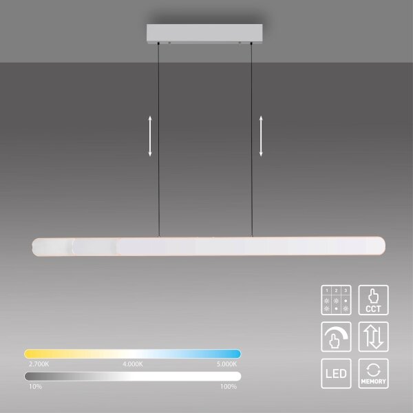 Schöner Wohnen 12577-16 - Sospensione LED dimmerabile su cavo ADRIANA 2xLED/24W/230V bianco