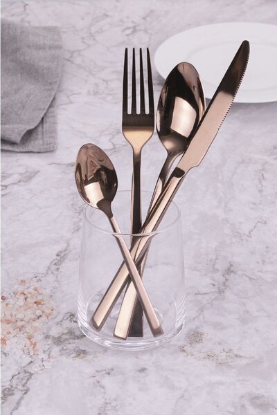 Villa deste Lexington Set 24 posate in acciaio copper lucido Colore Rame - 2197801