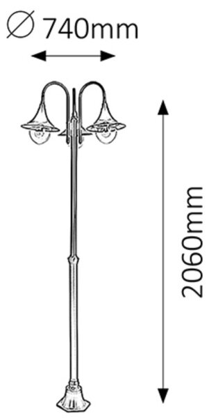 Rabalux 8248 - Lampada da esterno KONSTANZ 3xE27/100W/230V IP44