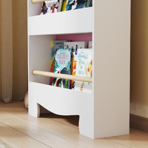 DecHome Libreria per Bambini con 3 Ripiani a Forma di Orsetto con Barriere Frontali 55x15x110 cm colore Rosa