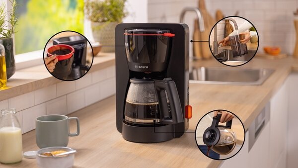 Bosch Macchina Caff Americano 10 tazze Macinato in Polvere Capacit 1,25 Litri colore Nero - TKA3M133