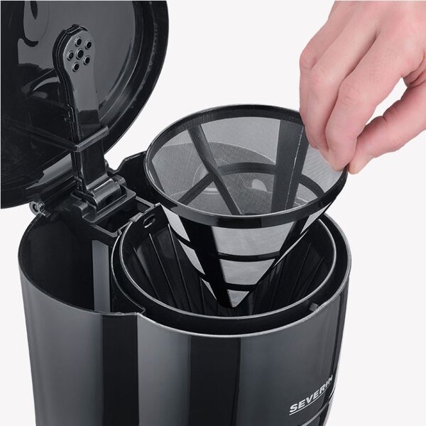 Severin Macchina Caff Americano Caff Macinato in Polvere 10 Tazze Capacit 1,25 Litri Potenza 900 Watt colore Nero - KA 4320
