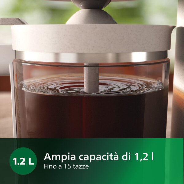 Philips Macchina Caff Americano Caff Macinato in Polvere 15 Tazze Capacit 1,2 L colore Bianco - HD5120/00