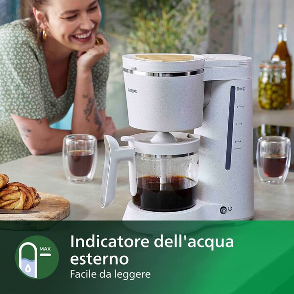 Philips Macchina Caff Americano Caff Macinato in Polvere 15 Tazze Capacit 1,2 L colore Bianco - HD5120/00