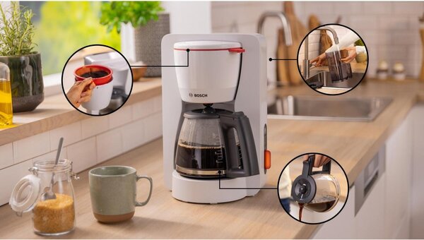 Bosch Macchina Caff Americano Caff Macinato in Polvere 15 Tazze Capacit 1,25 L colore Bianco - TKA3M131