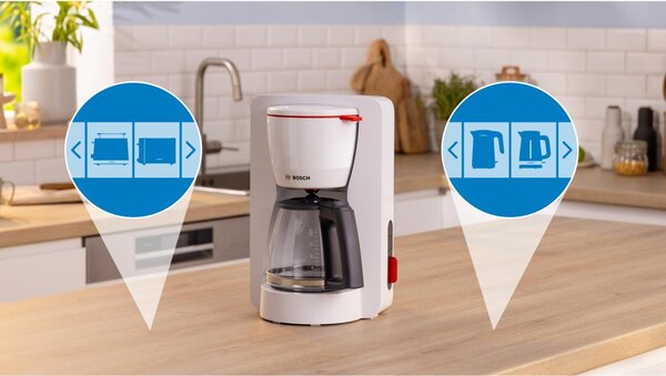 Bosch Macchina Caff Americano Caff Macinato in Polvere 15 Tazze Capacit 1,25 L colore Bianco - TKA3M131