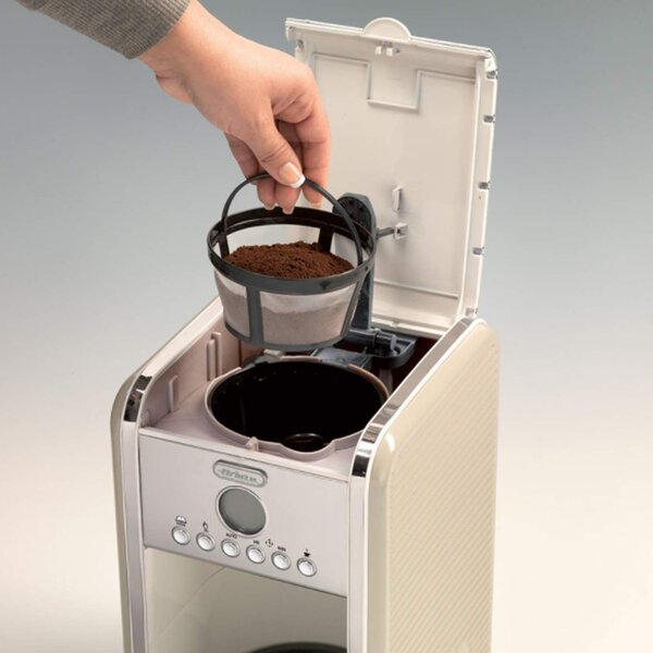 Ariete Macchina Caff Americano Sistema di ricarica Macinato in Polvere 4/12 Tazze Colore Beige - 1342 Vintage