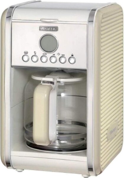 Ariete Macchina Caff Americano Sistema di ricarica Macinato in Polvere 4/12 Tazze Colore Beige - 1342 Vintage
