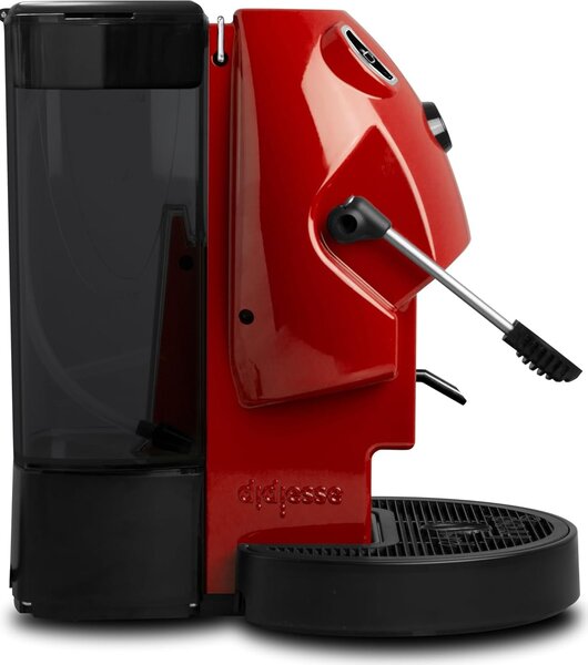 DIDIESSE Macchina da Caff a Cialde Potenza 450 Watt con Frullino Montalatte e Doppio Portacialde Erogatore Acqua Calda per Caff e T colore Rosso