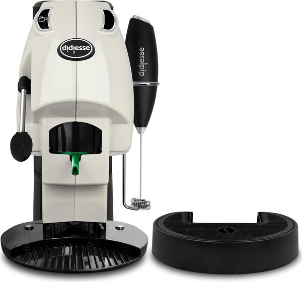 DIDIESSE OUTLET - Macchina da Caff a Cialde Potenza 450 Watt con Frullino Montalatte e Doppio Portacialde Erogatore Acqua Calda per Caff e T col