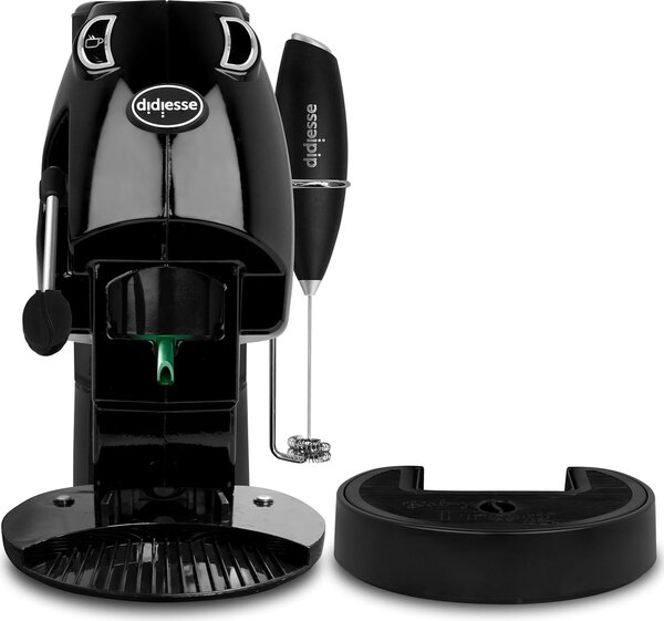 DIDIESSE Macchina da Caff a Cialde Potenza 450 Watt con Frullino Montalatte e Doppio Portacialde Erogatore Acqua Calda per Caff e T colore Nero 