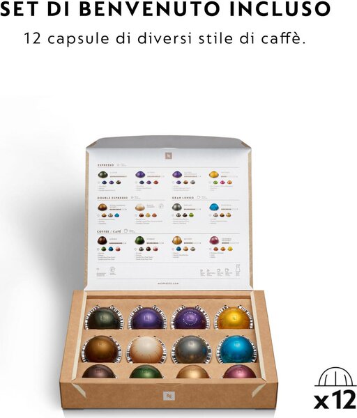 De Longhi Macchina per Caff a Capsule Capacit 0,56 Litri 1 Tazza Potenza 1260 W colore Nero - ENV90.B
