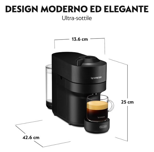 De Longhi Macchina per Caff a Capsule Capacit 0,56 Litri 1 Tazza Potenza 1260 W colore Nero - ENV90.B