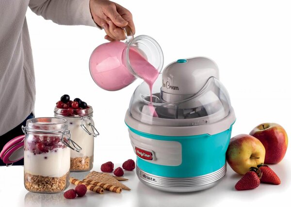 Ariete Macchina per Gelato Gelatiera Capacit 1,5 L Potenza 12W colore Bianco Azzurro - 643 Ice Cream Maker 00C064301AR0