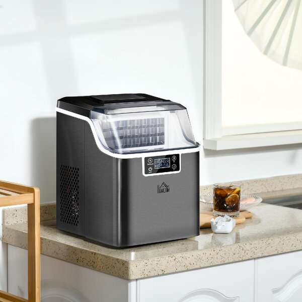 DecHome Macchina per Ghiaccio 20kg in 24 Ore 24 Cubetti in 14-18 Minuti e Sistema Autopulente colore Nero - 0BKAM517