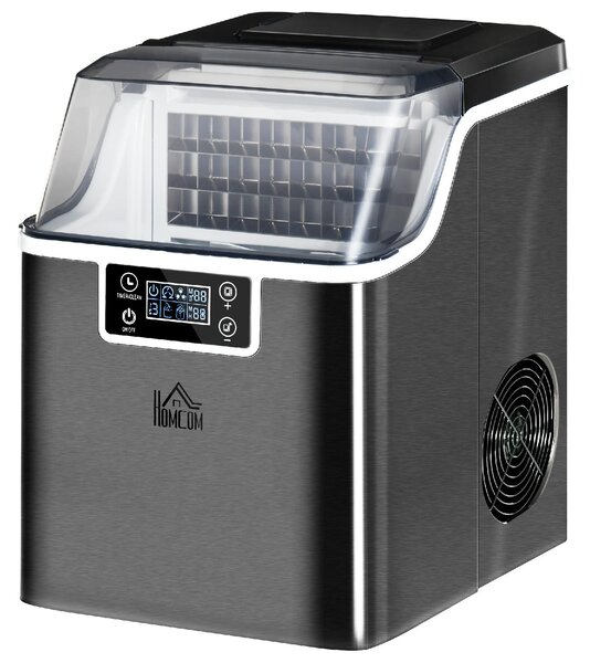 DecHome Macchina per Ghiaccio 20kg in 24 Ore 24 Cubetti in 14-18 Minuti e Sistema Autopulente colore Nero - 0BKAM517