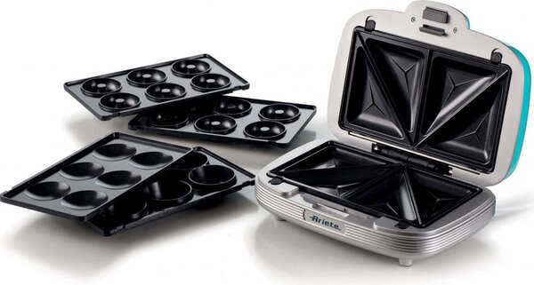 Ariete Macchina per Waffle con Rivestitura Antiaderente colore Blu - 1972 Waffle MAKER