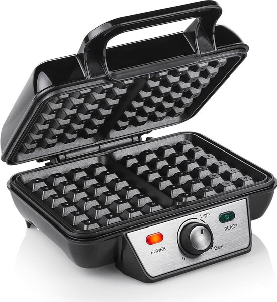 TRISTAR Macchina per Waffle Piastre Antiaderenti con Termostato Potenza 1000 Watt colore Nero - WF-2195
