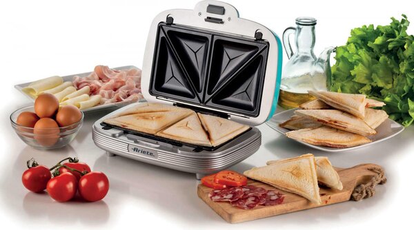 Ariete Macchina per Waffle con Rivestitura Antiaderente colore Blu - 1972 Waffle MAKER