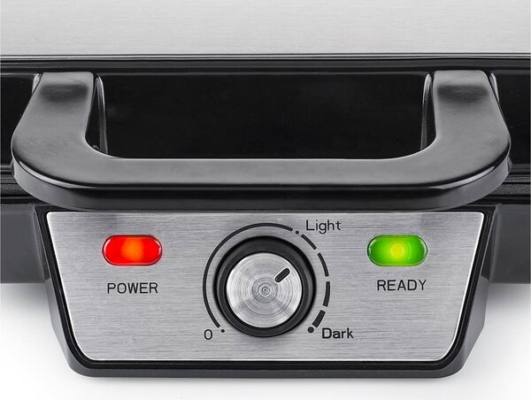 TRISTAR Macchina per Waffle Piastre Antiaderenti con Termostato Potenza 1000 Watt colore Nero - WF-2195