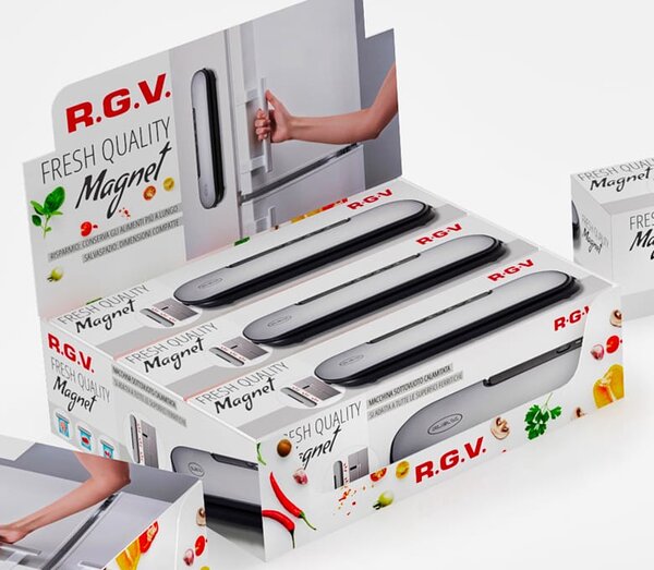 R.G.V. Macchina Sottovuoto con calamita compatta Potenza -60 kpa colore Inox - Fresh Quality Magnet