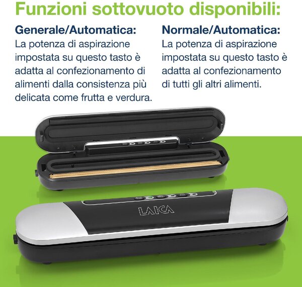 LAICA Macchina sottovuoto 9 lt/min Potenza 90 Watt - PZ-2010