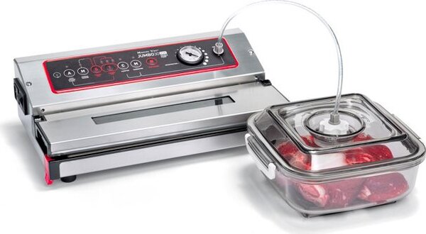 Magic Vac Macchina Sottovuoto Professionale 18 Lt/min Barra saldante da 30cm Struttura in Acciaio Inox - V772PK2 Jumbo 30evo