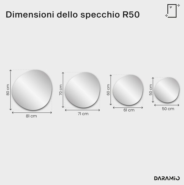 Specchio con finitura dorata – Pure Collection R50