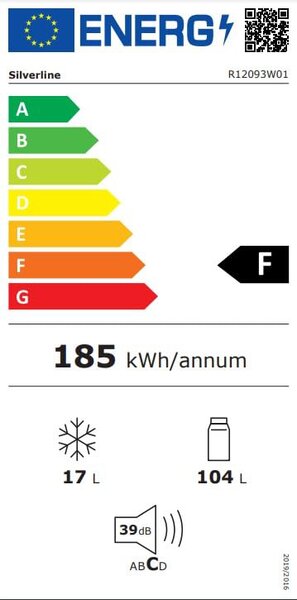 Silverline Mini frigo da Incasso Monoporta Capacit 104 litri - R12093W01