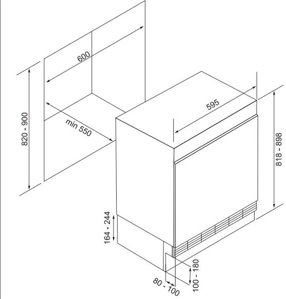 Silverline Mini frigo da Incasso Monoporta Capacit 104 litri - R12093W01