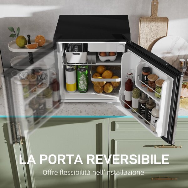 DecHome Mini Frigo Frigobar 46 Litri Classe E Raffreddamento Statico colore Argento