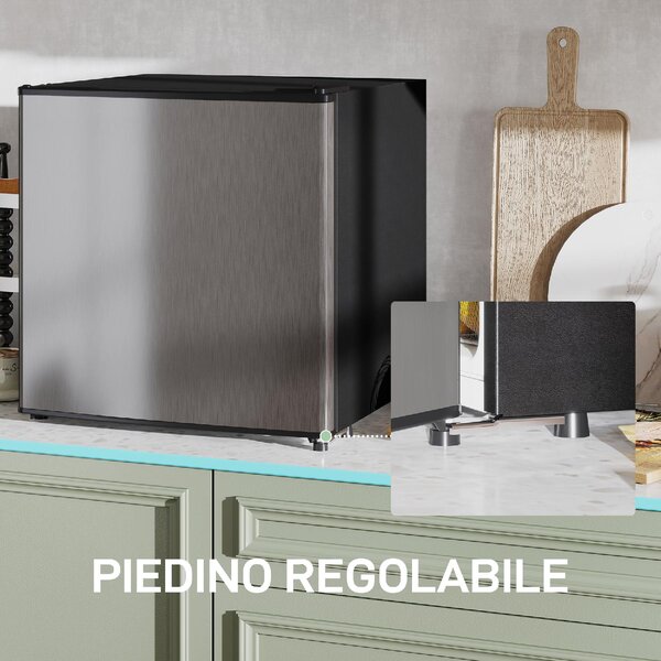 DecHome Mini Frigo Frigobar 46 Litri Classe E Raffreddamento Statico colore Argento