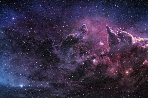 Fotografia purple nebula and cosmic dust, ClaudioVentrella