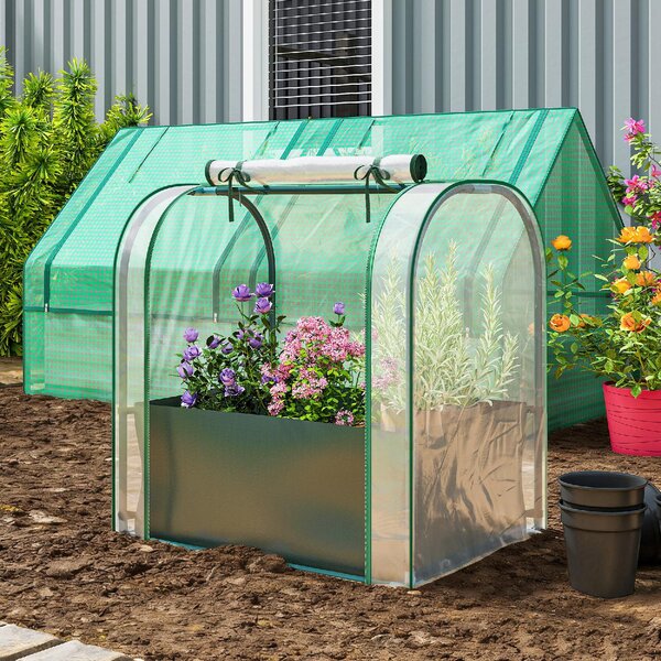 VivaGarden Mini Serra con Borsa per Coltivazione e Porta Avvolgibile 68x50x70 cm colore Verde Scuro