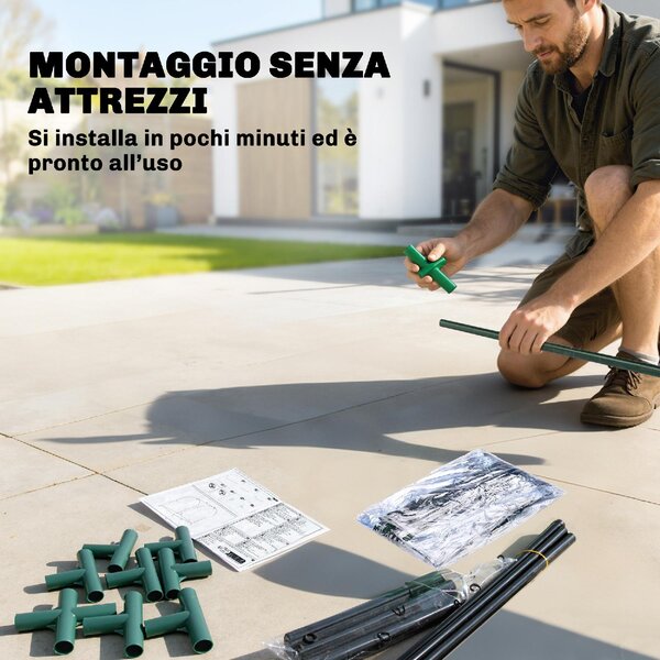 VivaGarden Mini Serra con Borsa per Coltivazione e Porta Avvolgibile 68x50x70 cm colore Verde Scuro