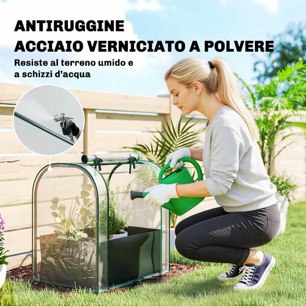 VivaGarden Mini Serra con Borsa per Coltivazione e Porta Avvolgibile 68x50x70 cm colore Verde Scuro