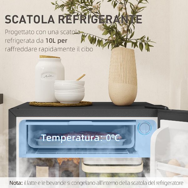 DecHome Mini Frigo Frigobar 91L con Termostato Regolabile Ripiani Regolabili e Cassetto colore Argento - U6551SR