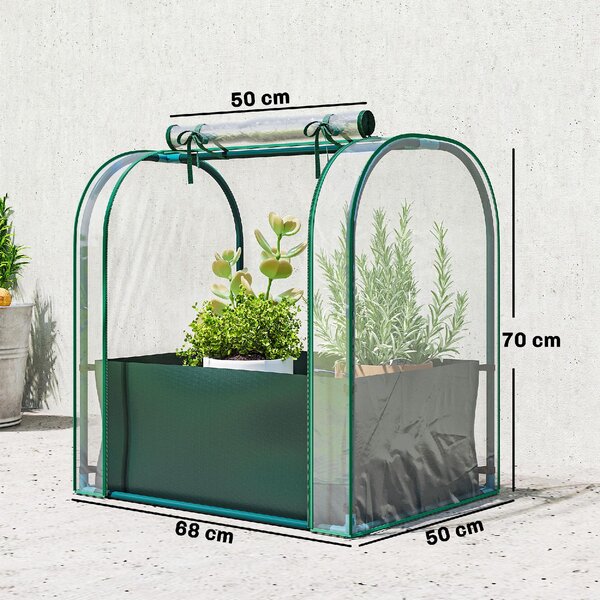 VivaGarden Mini Serra con Borsa per Coltivazione e Porta Avvolgibile 68x50x70 cm colore Verde Scuro