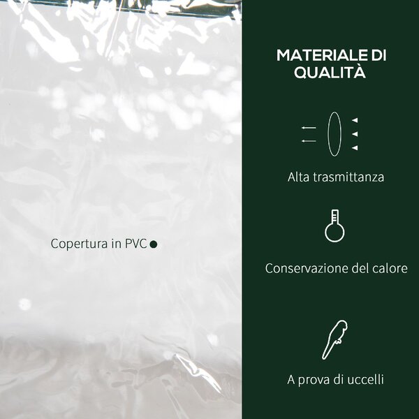 VivaGarden Mini Serra con Copertura in Plastica Telaio in Acciaio con 3 Ripiani 69x49x125 cm colore Trasparente - 06-84TT