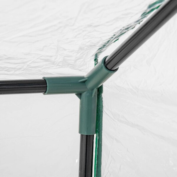 Brugel Mini Serra da Giardino con 2 Finestre Avvolgibili e Copertura PVC Anti-UV 119x60x60cm Trasparente - 368V04845