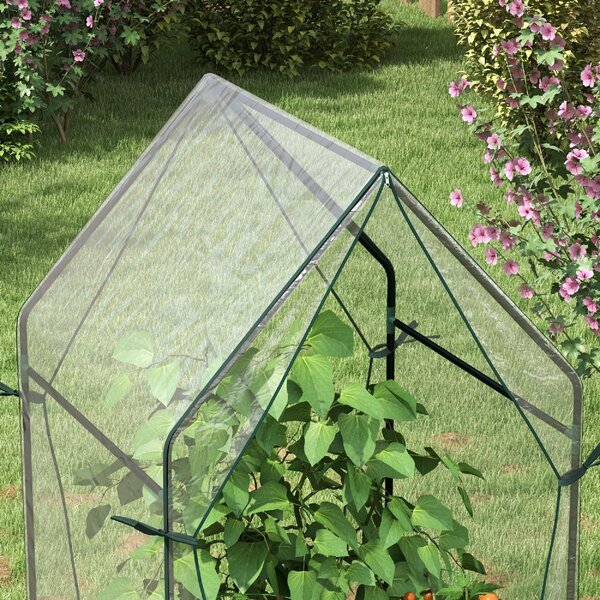 VivaGarden Mini Serra da Giardino con 2 Porte Avvolgibili e Copertura in PE 90x90x145 cm colore Trasparente - A1320CRAO82
