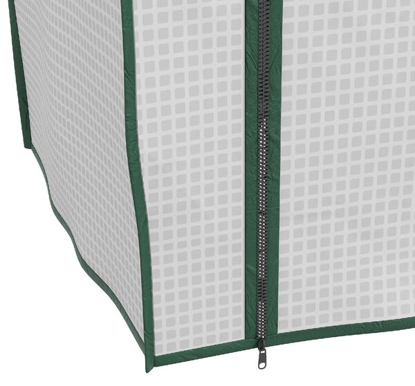 VivaGarden Mini Serra da Giardino con Copertura in PE 3 Ripiani e Porta Avvolgibile 59x39x127 cm colore Bianco - 1WTAM212