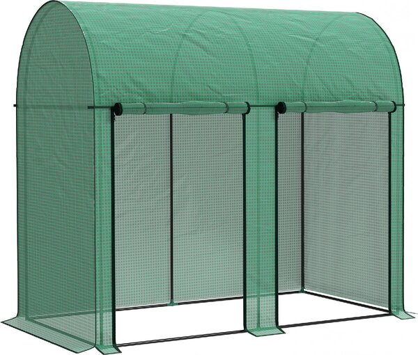 VivaGarden Mini Serra da Giardino da 2 m 2 Porte Avvolgibili Copertura in PE 140g/m Anti-UV 2x1x1.78 m colore Verde