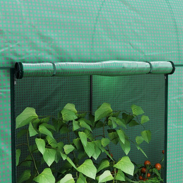 VivaGarden Mini Serra da Giardino da 2 m 2 Porte Avvolgibili Copertura in PE 140g/m Anti-UV 2x1x1.78 m colore Verde