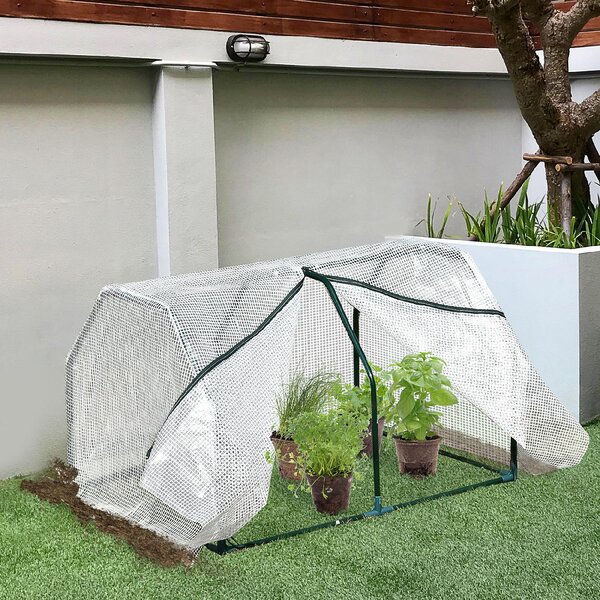 VivaGarden Mini Serra da Giardino e Balcone in Plastica PE e Acciaio con Chiusura a Zip 99x71x60 cm colore - 01-84TT