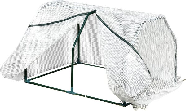 VivaGarden Mini Serra da Giardino e Balcone in Plastica PE e Acciaio con Chiusura a Zip 99x71x60 cm colore - 01-84TT
