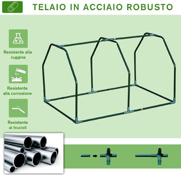 VivaGarden Mini Serra da Giardino e Balcone in Plastica PE e Acciaio con Chiusura a Zip 99x71x60 cm colore - 01-84TT
