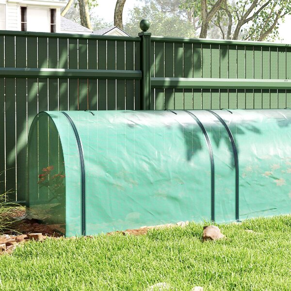 VivaGarden Mini Serra da Giardino in Acciaio e Plastica PP con Porte Avvolgibili 3x1x0.8 m colore Verde